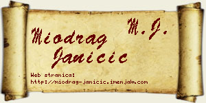 Miodrag Janičić vizit kartica